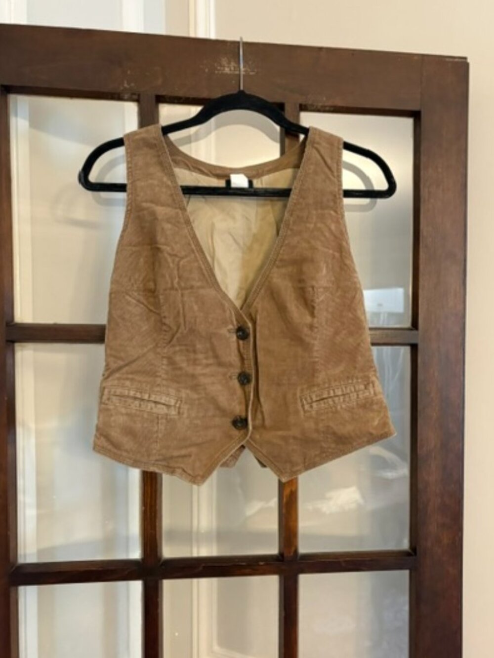 J.Crew Tan Corduroy Vest, Size Medium
